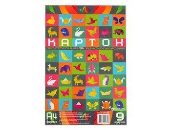 Картон кольоровий ГРАФІКА 9арк. двостор. А4, КА4409Е 115 фото