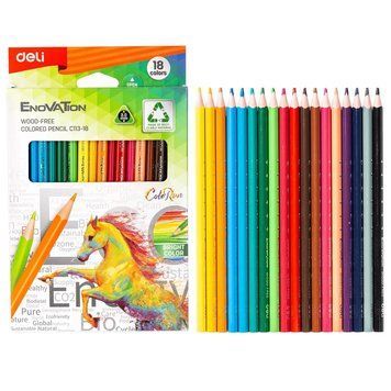 Олівці кольорові Deli Enovation 18 кольорів EC113-18 27034 фото