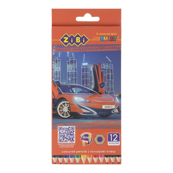 Олівці кольорові, 12кол., МАШИНКА, шестигранний, SMART Line ZB.2446 32164 фото
