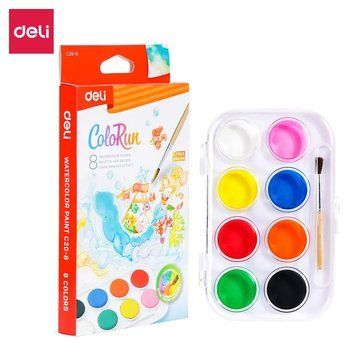 Фарби акварельні Deli Color run 8 кольорів EC20-8 48883 фото