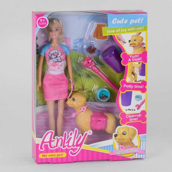 Лялька з собачкою AnLily 99123 (собачка їсть та ходить до туалету) 99123  фото