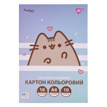 Картон цветной 10 л. YES 955463 "Pusheen" односторонний 46632 фото