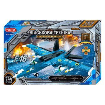 Конструктор "Военная техника" "Teko" самолет F16 744 детали 11489 11489  фото
