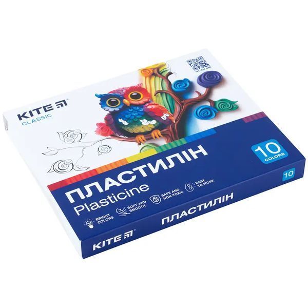 Пластилін восковий Kite K-084 10 кол., 200г. Classic 41159 фото