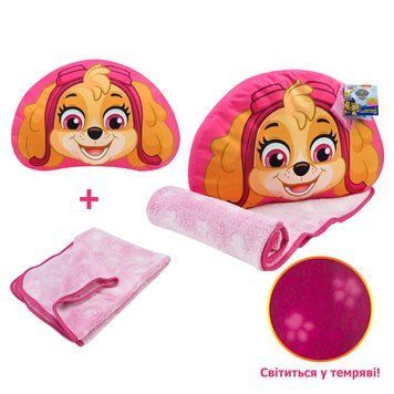 М'яка іграшка з пледом Paw Patrol KH70/002L подушка 44*29*7см плед 118*80см світиться в темряві 48835 фото