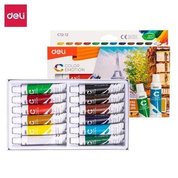 Фарби акрилові Deli Color Emotion 12 кол в тубах 12 мл EC12-12 44823 фото