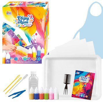 Эбру арт 62742 "4FUN Game Club", 6 пигментов, концентрат 50 мл, акварельная бумага, инструменты 33398 фото