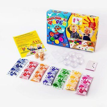 Пальчикові фарби "Моя перша творчість" PK-01-02 7 кольорів "Danko Toys" 4014 фото