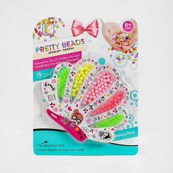 Набір бісеру &ldquo;Pretty beads&rdquo;, 5 видів намистин, нитки 6008-1 6008-1 фото